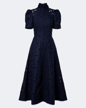 Rebecca Vallance Kitsu Broderie Anglaise Cotton Midi Dress - Blue