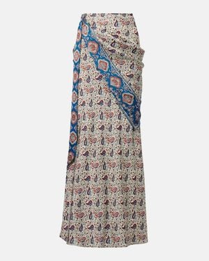 Rabanne Paisley Satin Maxi Skirt - Multicolor