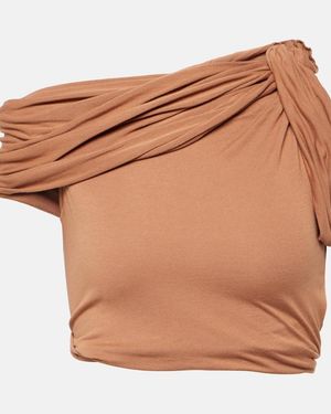 Rick Owens Lilies Sienna Jersey Crop Top - Brown