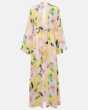 Alexandra Miro Betty Floral Kaftan - Metallic