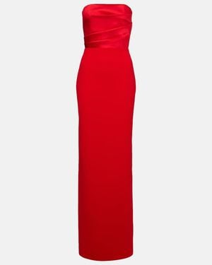 Solace London Afra Satin-Trimmed Gown - Red