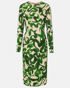 Dries Van Noten Printed Midi Dress - Green