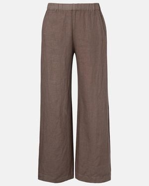 Velvet Lola Linen Wide-Leg Pants - Brown