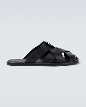 Giorgio Armani Leather Sandals - Black