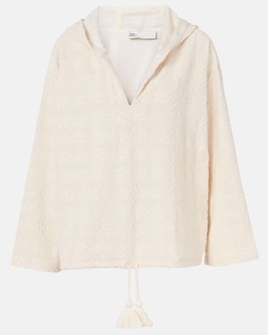 Tory Burch Jacquard Cotton-Blend Terry Jumper - Natural