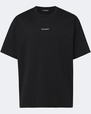 Dolce & Gabbana Logo Cotton Jersey T-Shirt - Black