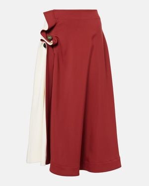 Bottega Veneta Intrecciato Midi Skirt - Red