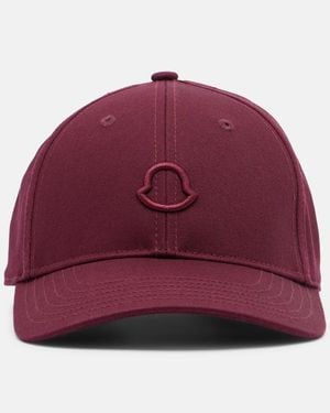 Moncler Logo Cotton Canvas Baseball Cap - Red