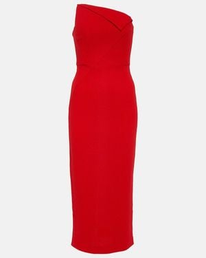 Roland Mouret Origami Wool Midi Dress - Red