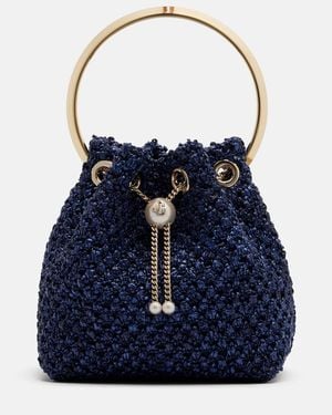 Jimmy Choo Bucket Bag Bon Bon Small Mit Zierperlen - Blau