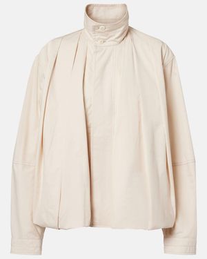 Lemaire Pleated Cotton Satin Jacket - Natural