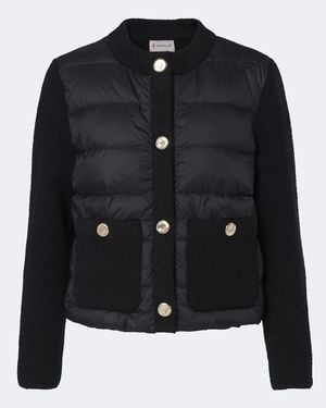 Moncler Daunenjacke Mit Strick - Schwarz