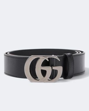 Gucci Cut Gg Marmont Leather Belt - Black