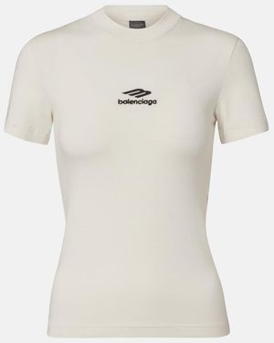 Balenciaga 3B Sports Icon Fitted Crewneck T-Shirt - White