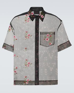 Simone Rocha Floral Sheer Organza Shirt - Gray