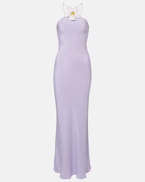 Rodarte Robe En Soie A Appliques Floraux - Violet