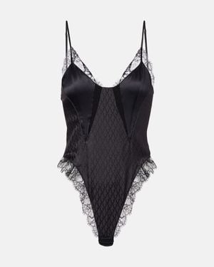 Versace Body Aus Satin Mit Spitze - Schwarz