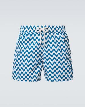 Frescobol Carioca Santos Printed Swim Trunks - Blue