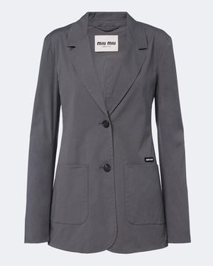 Miu Miu Cotton-Blend Poplin Jacket - Black
