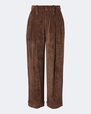 Brunello Cucinelli Gerade Hose Aus Samt - Braun