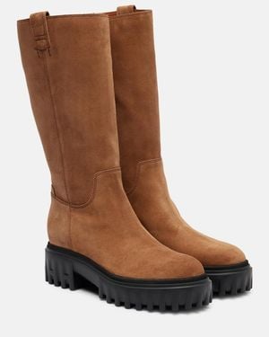 Hogan H700 Stivali Suede Knee-High Boots - Brown