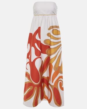 Adriana Degreas Algae Cotton-Blend Maxi Dress - Orange