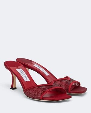 Jimmy Choo Mules Skye Mit Kristallen - Rot