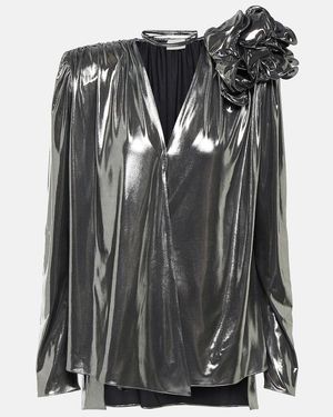 Magda Butrym Applique Metallic Blouse - Black