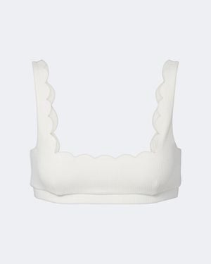 Marysia Swim Mini Palm Springs Scalloped Bikini Top - White