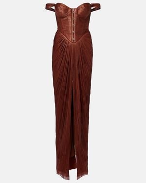 Maria Lucia Hohan Susie Silk Bustier Gown - Red