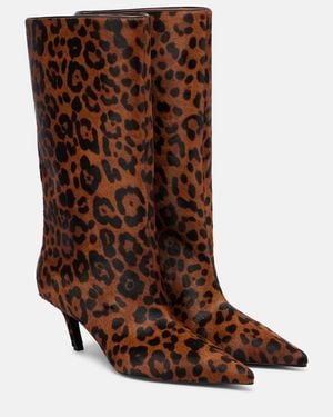 AMINA MUADDI Fiona 60 Leopard-Print Calf Hair Ankle Boots - Brown