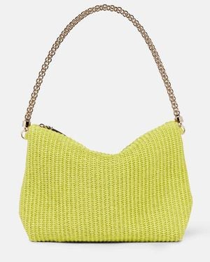 Jimmy Choo Callie Raffia Shoulder Bag - Yellow