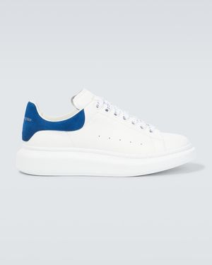 McQueen Oversize Trainers With Avio Blue Suede Spoiler - White