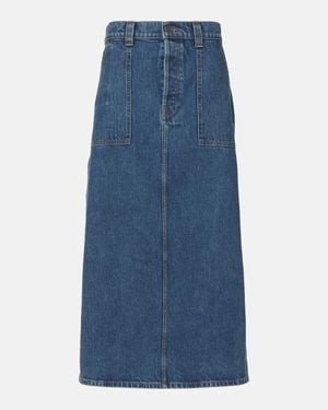 KHAITE Genevieve Denim Maxi Skirt - Blue