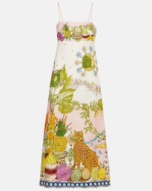 ALÉMAIS Hazel Printed Linen-Blend Maxi Dress - Yellow