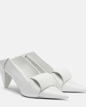 Loewe Origami Leather Mules - White