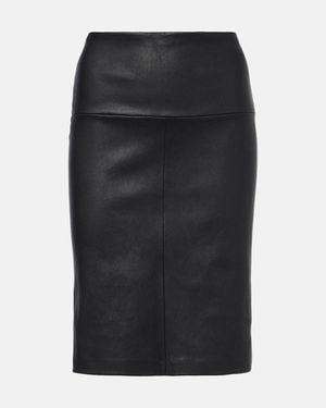 Stouls Gin Leather Midi Skirt - Black