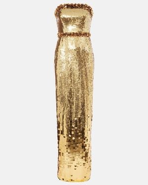 Rebecca Vallance Golden Hour Sequined Gown - Metallic