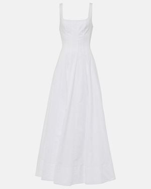 STAUD Wells Cotton Poplin Maxi Dress - White