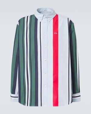 Loewe Double L Striped Cotton Twill Shirt - Blue