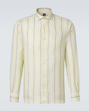 Fedeli Striped Linen Shirt - White
