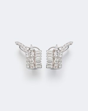 YEPREM Clip-Ohrringe Y-Couture Aus 18Kt Weissgold Mit Diamanten - Weiß
