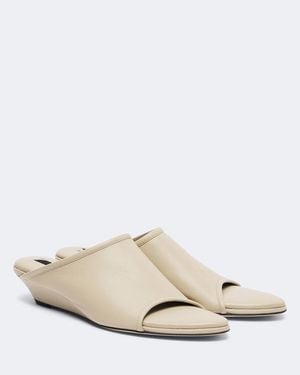 Christen Wedge-Mules Aus Leder - Weiß