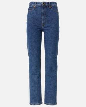 KHAITE Abigail High-Rise Straight Jeans - Blue