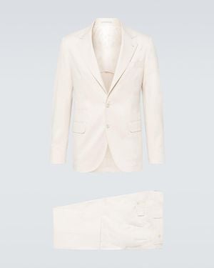 Brunello Cucinelli Cotton And Cashmere-Blend Suit - White