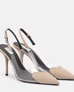 Alaïa Cour 90 Suede And Pvc Slingback Court Shoes - Metallic