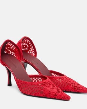 Magda Butrym Crochet Leather-Trimmed Court Shoes - Red