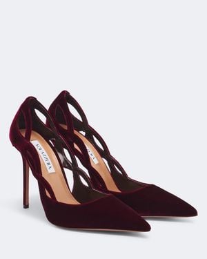 Aquazzura Contour Velvet Court Shoes - Brown
