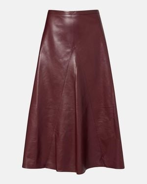 FFORME Leather Midi Skirt - Purple