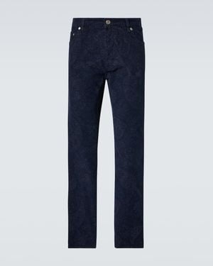 Etro Printed Straight Jeans - Blue